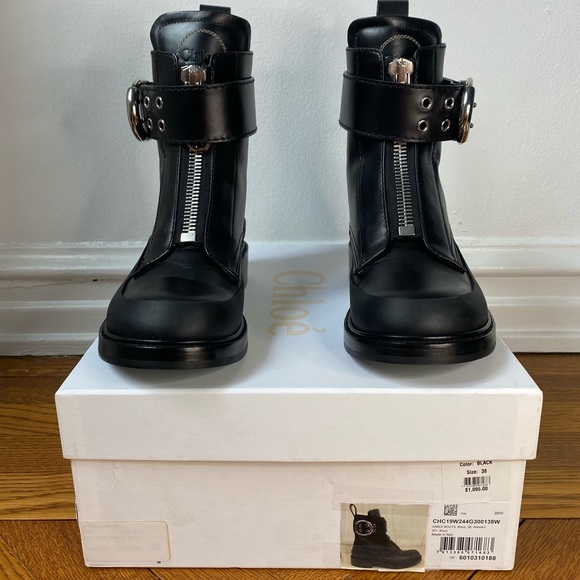 Chloé Roy Rubber Trimmed Leather Ankle Boots - Picture 2 of 5